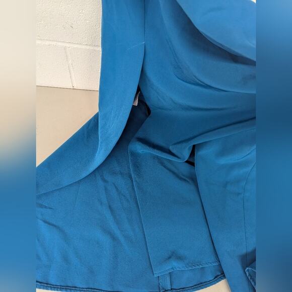 Rtr Sachin & Babi Bacall Gown sz14 eggshell blue off shoulder long dress solid - Picture 4 of 10